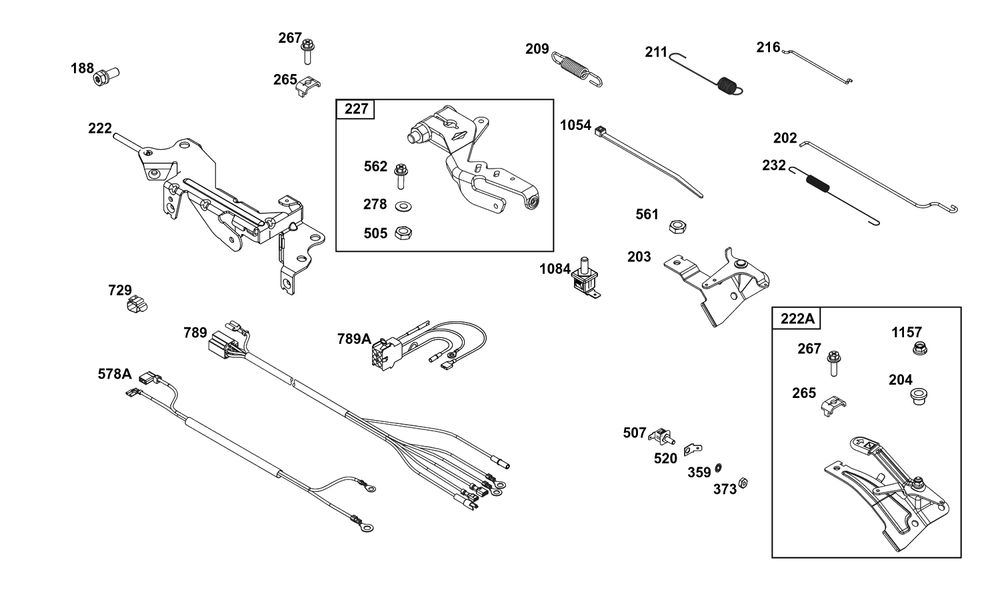 Controls Group Diagram and Parts List for 386777-0154-G1  Briggs and Stratton Engine